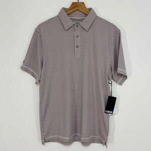 NWT Linksoul Men's Monterey Microstripe Performance Polo Crimson Size Small